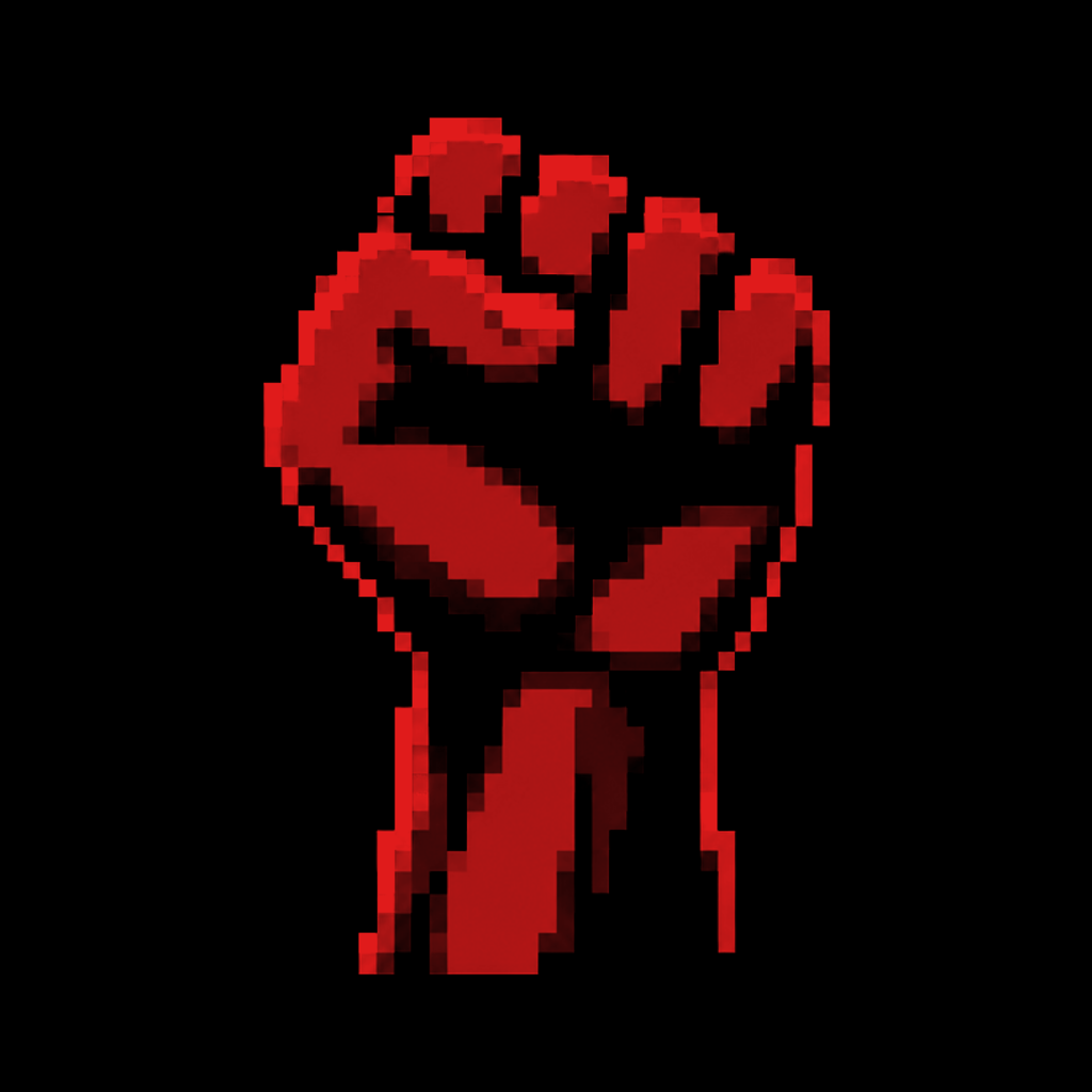 Hero Rank Uprise logo — a red raised fist on black