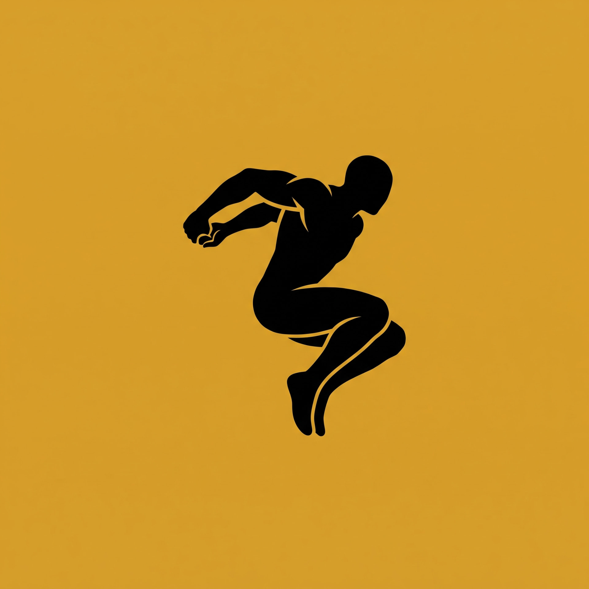 Gap Challenge logo — a black silhouette mid broad jump on gold